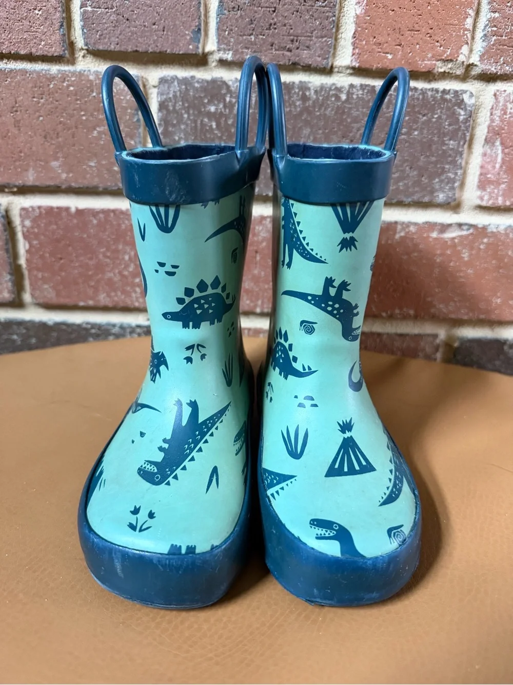 Tucker + Tate Teal & Navy Dinosaur Rain Boots
